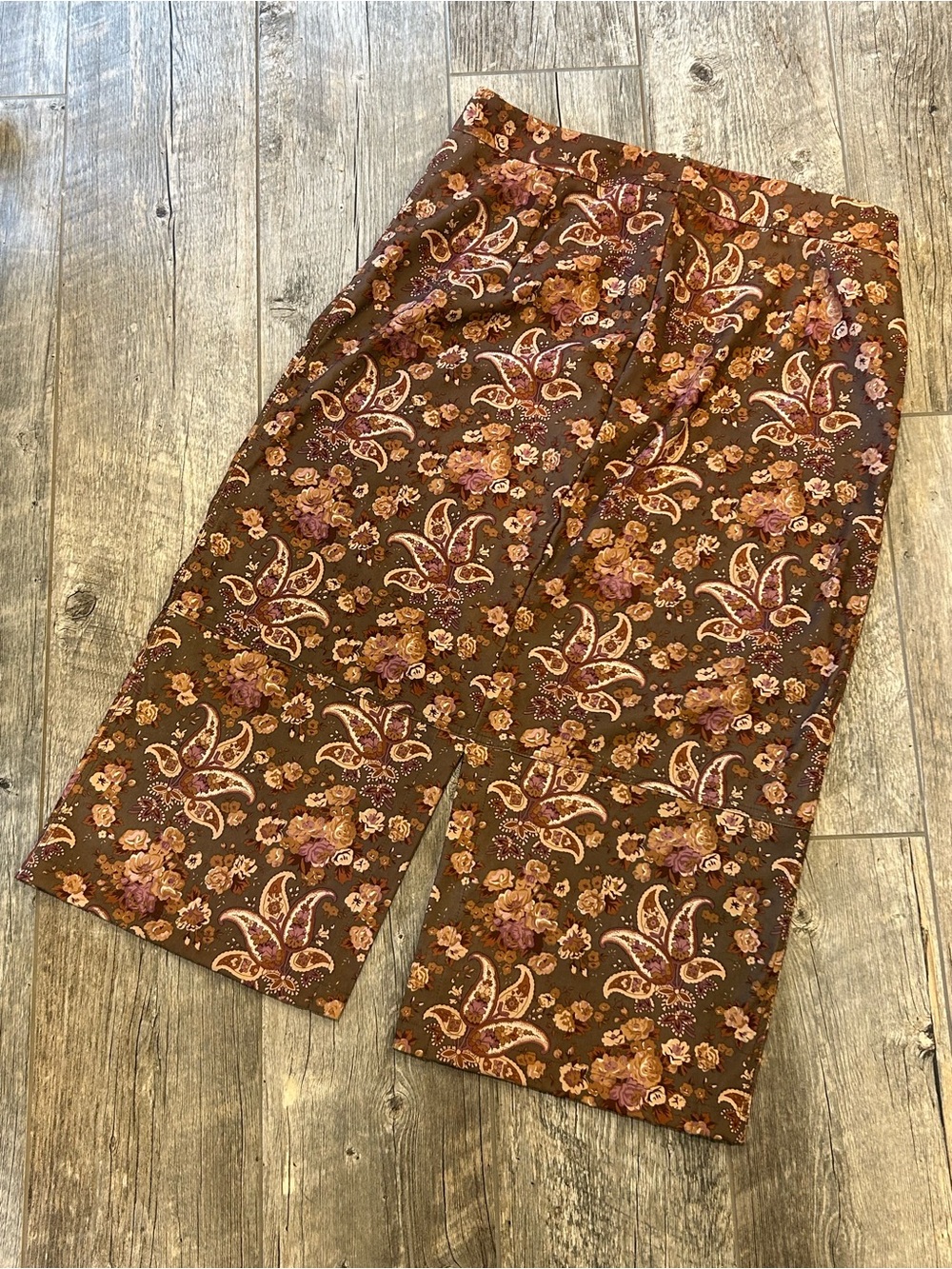 Jaclyn Smith vintage style plus size Brown Floral Print skirt size 18W